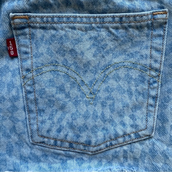 Levi's 501 150th Anniversary Women’s Frayed Jean Shorts Checked Pattern Size 26 - Picture 10 of 10